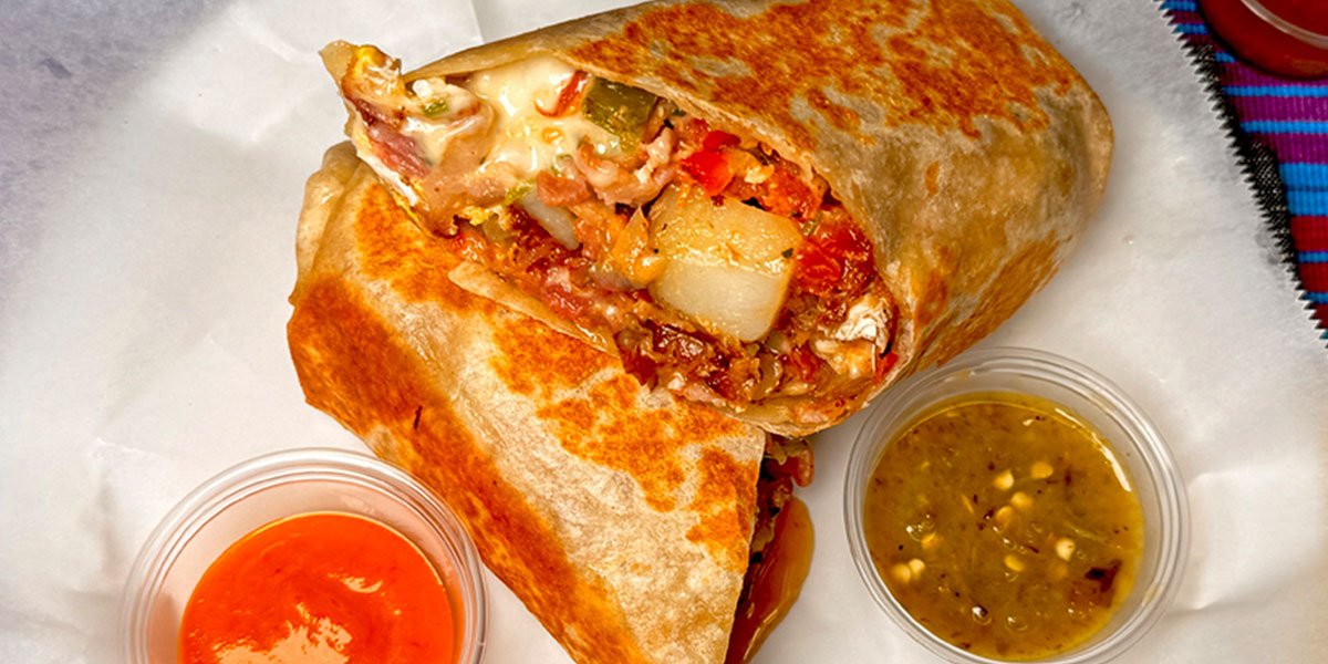 Breakfast Burrito at Taqueria Los Primos in Santa Cruz, CA