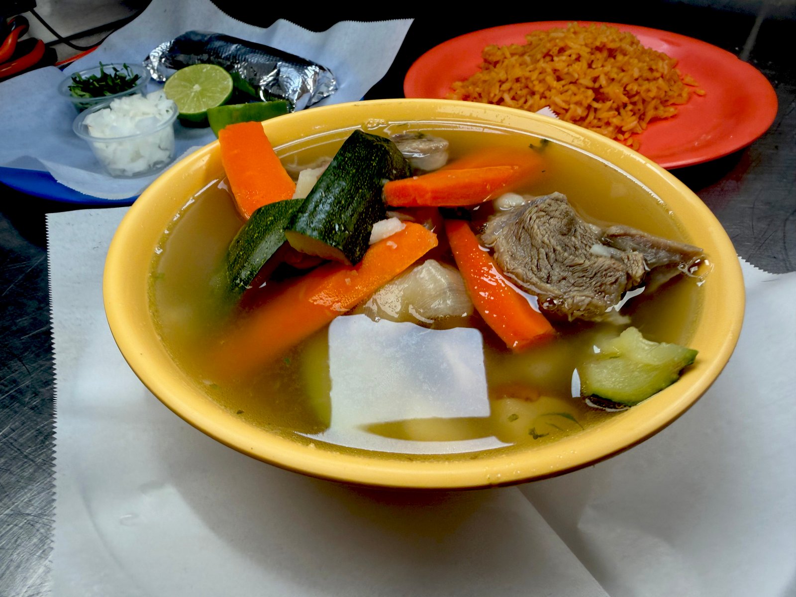 Caldo de Res at Taqueria Los Primos in Santa Cruz, CA