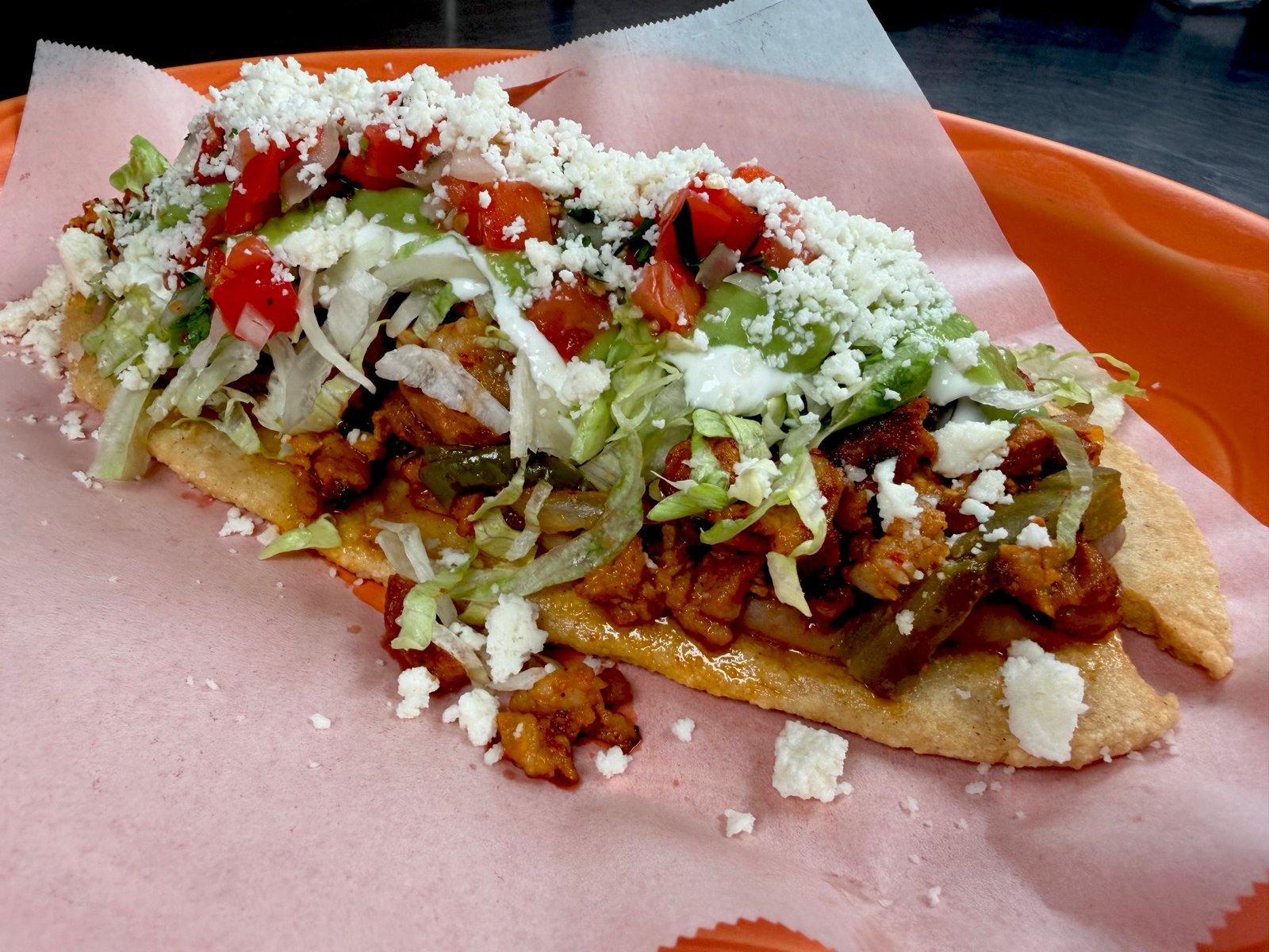Huarache at Taqueria Los Primos in Santa Cruz, CA