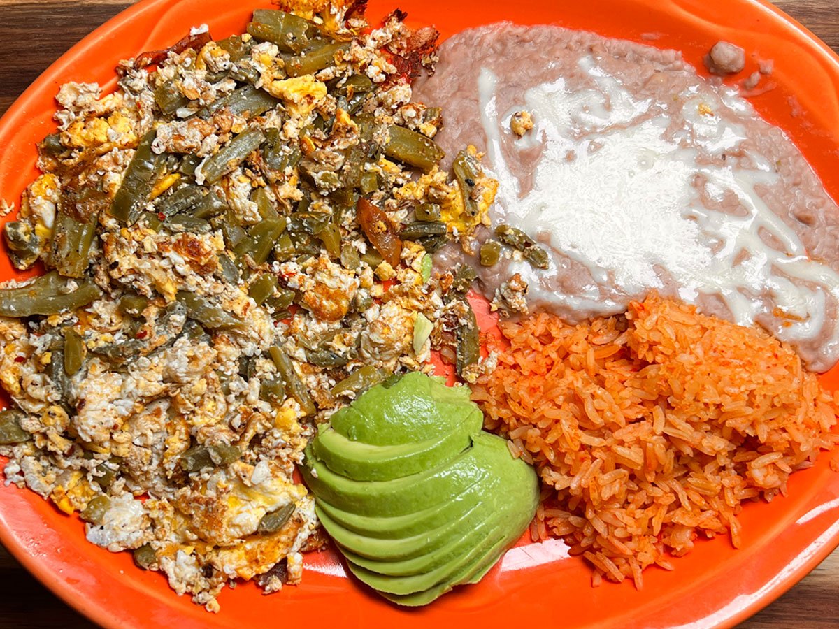 Huevos con Nopalitos at Taqueria Los Primos in Santa Cruz, CA